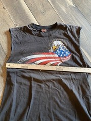 VTG 90s Harley Davidson Motorcycle T-Shirt XL Sleveless American Eagle Hawk Eye