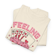 Feeling Lucky Pink Hearts Casino Graphic T-Shirt