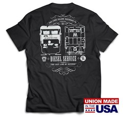 UNION-MADE IN USA – LIRR LONG ISLAND RAILROAD DIESEL SERVICE T-SHIRT PRR PENNSY