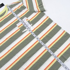Original Use Mens Size XL Crew Neck Short Sleeve T-Shirt Striped Restful Green
