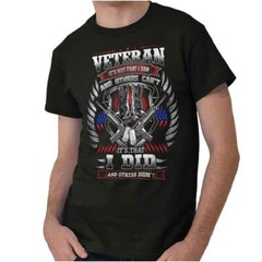 Veteran American Flag Patriotic Military Mens Casual Crewneck T Shirts Tees