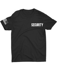 Security Guard T-Shirt Front & Back Flag Print School Church Wedding Events
