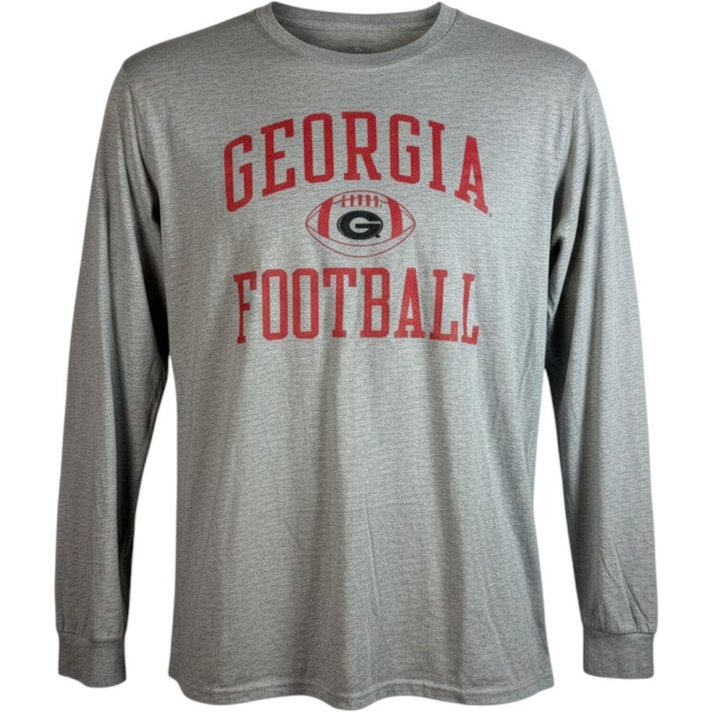 Georgia Bulldogs Football Long Sleeve Shirt Gray Fanatics NCAA Men’s Large NWT