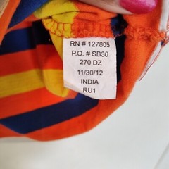 USPA T-Shirt Men Size S Orange Colorful Striped Embroidered Logo Short Sleeve