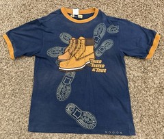 Vintage Raw Blue Tried Trusted And True Lace Up Boots T Shirt Mens Size Large