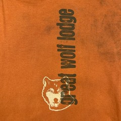 Vintage Great Wolf Lodge T Shirt Mens XL Orange Faded Y2K Animal Graphic Tee