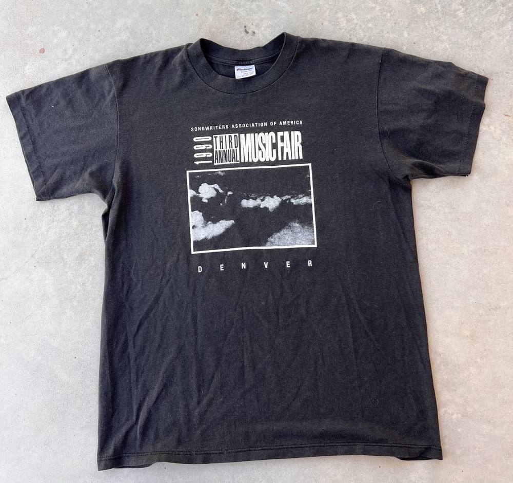 Vintage Band Shirt Large 1990 Annual Music Fair Denver Songwriters Association