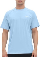 Men’s Rash Guard Short Sleeve UPF 50 Quick Dry Sun Protection Fishing T Shirt