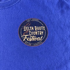 Delta Roots Country Festival Shirt Mens 2XL Purple Volunteer Helena Arkansas