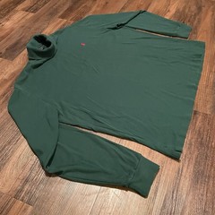 Vintage Polo Ralph Lauren XL Turtleneck Made in USA 90s Forest Green Red Pony