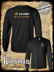 US Army Strip Logo 2-Sided Long Sleeve T-Shirt – Be All You Can Be
