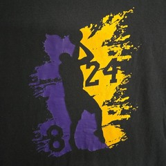 Kobe Bryant Lakers Tribute T-Shirt Black Splatter Silhouette 8 24 Medium