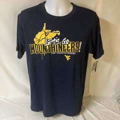 Colosseum Mens T-Shirt Medium Blue WVU West Virginia Cue Country Roads NWT FS!