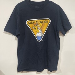 The Simpsons Homer Simpson Man At Work Graphic T-Shirt Navy Blue Men L