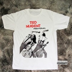 Music Shirt Ted Nugent Free-for-All Album White T-Shirt S-5XL