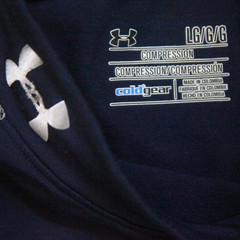 Large Under Armour Blue Tee T-Shirt Top Long Sleeve Polyester Elastane Cold 1638
