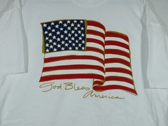 Vtg Wild Side God Bless America Flag Patriotic USA T-shirt NOS