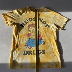 Arthur Call Your Mother “Hugs Not Drugs” Shirt Yellow Tie Dye Size Medium