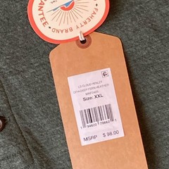 Faherty Cloud Cotton Long Sleeve Henley Shirt Mens XXL Deep Fern Heather NWT