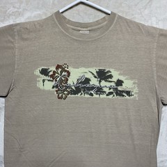 Crazy Shirts Hawaii Shirt Mens Medium Beige Lahaina Maui Surf Kona Coffee Dyed