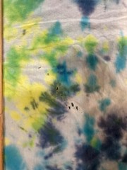 Gildan Heavy Cotton Tye Dye T Shirt Size 2XL Teal Blue Yellow Green Distressed