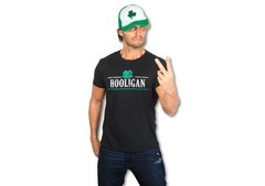 Mens Irish Clover Hooligan T Shirt Funny Saint Patricks Day Lucky Irish Tee