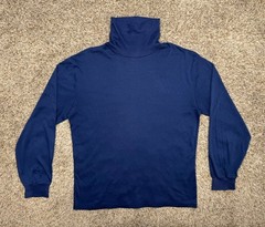 VTG 80s Wrangler Turtle Neck Shirt Men Large Distressed L/S Thrashed Made In USA