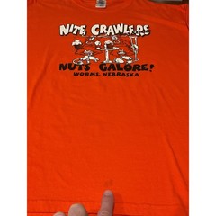 Gildan DryBlend Orange Nite Crawlers Worms Nebraska Graphic T Shirt Mens XL