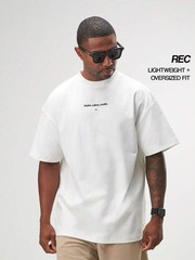 ARC Men’s Oversized Drop Shoulder Tee, Heavyweight Casual Gym Streetwear