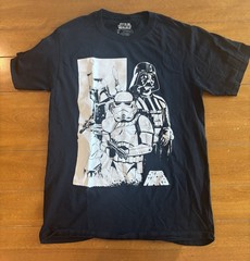 Star Wars Adult Black T-Shirt ShortSleeveDarth Vader/Boba Fett/StormTrooper Sz S