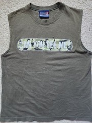 COTTON WORKS Men’s L Green Sleeveless Crew Neck Camo Graphic Knit T-Shirt