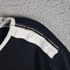 Armani Exchange Tee Shirt Womens Large Ribbed Snap Shoulder Long Sleeve