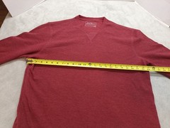 Eddie Bauer Mens Waffle Knit Thermal Shirt Long Sleeve Brick Red Cotton XLarge.
