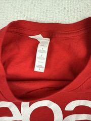 eBay Red T-Shirt Womens L Fits M Logo Graphic Tee Short Sleeve Casual