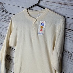 New Vintage Oakton Thermal Henley Base Layer USA Made Long Sleeve Shirt Size S/M