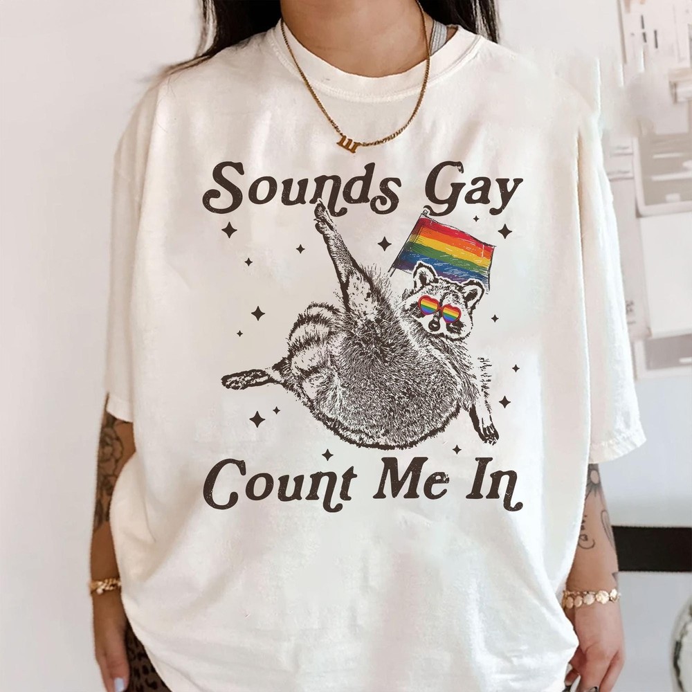 Sounds Gay Raccoon Pride T-Shirt LGBTQ Community Gift