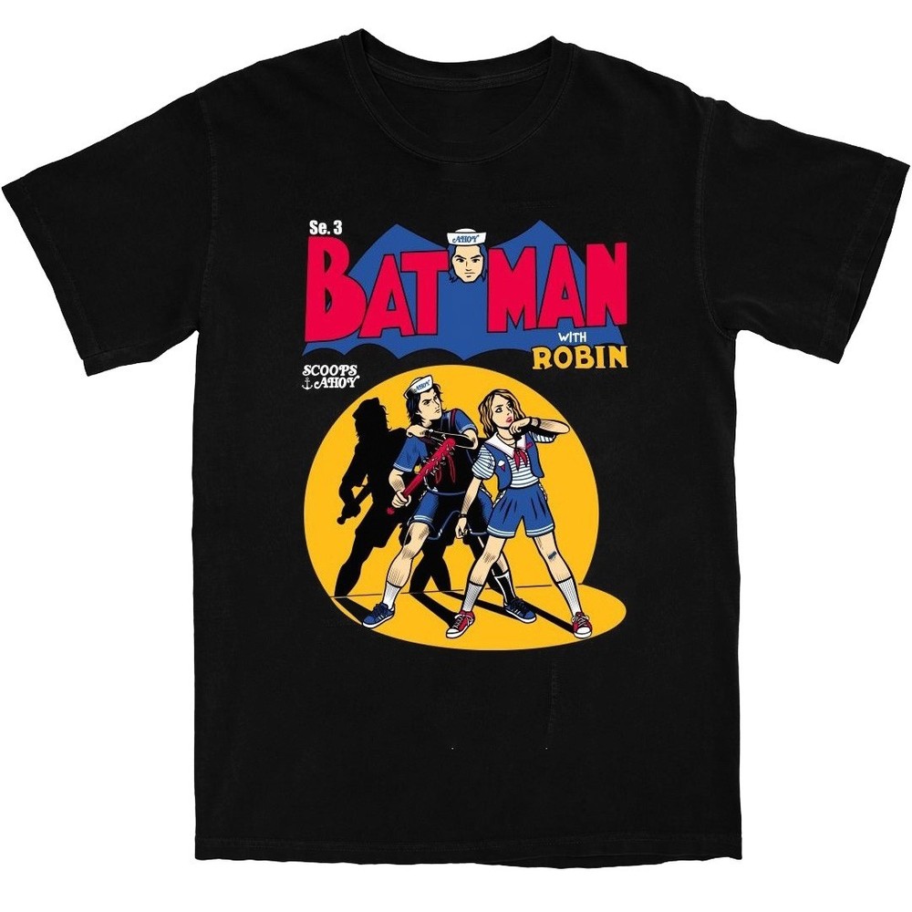 STEVE X ROBIN Stranger Things Funny Tee Unisex Short Sleeve Shirt S-5XL