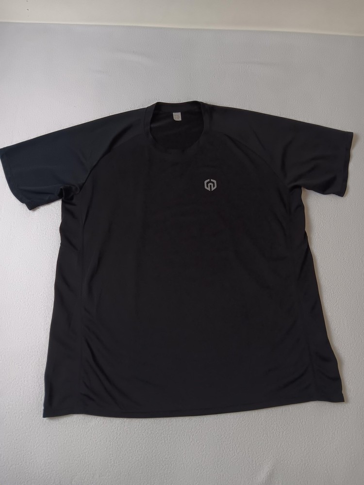 Mens Black Moisture Wicking T-Shirt Size 2XL Breathable Lightweight Jersey Logo