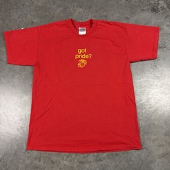 Vintage Marines T Shirt Mens Large Red USA Military Preowned