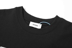 RHUDE slogan logo wheat ear logo retro short sleeved T-shirt black