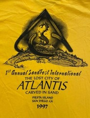 Vintage 90s Fiesta Island Sand Castle Carving T Shirt SZ M San Diego Atlantis