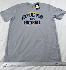 Under Armour Glendale Prep Football 2025 T-Shirt Men M Gray Athletic NWT