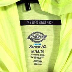 Dickies Fast Dry Hooded Shirt Mens Medium Yellow Hi Viz Long Sleeve UV40 NWT