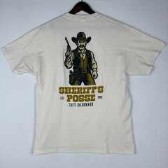 Sheriffs Posse Taft Oildorado Port & Company Mens L T-Shirt Cream Western