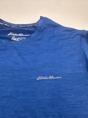 Eddie Bauer T-Shirt Men Small Graphic Print Logo Blue ..#27832
