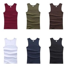 3pcs Cotton Men’s Tank Tops Sleeveless Muscle Vest U-Neck Gym Shirts
