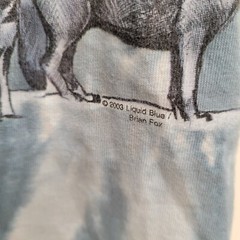 VTG Liquid Blue Tie Dye Y2K Great Wolf Lodge 2003 T-Shirt Sz-Med. Brian Fox