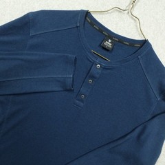 Kuhl Shirt Mens Large Blue Enticer Henley Long Sleeve UPF 50 Long Sleeve 7386