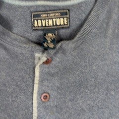 John Ashford Henley Mens XL Blue Long Sleeve Adventure Casual Outdoors Utility