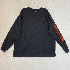 Carhartt Mens XL Loose Fit Long Sleeve Graphic T-Shirt Charcoal Grey TK0231-M
